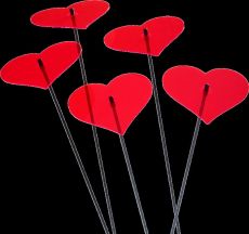 5x große Sonnenfänger SunCatcher Garten Dekoration H75cm Ø15cm  Hearts, rot