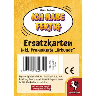 Ich habe fertig! - Ersatzkarten inkl. Promo Urkunde