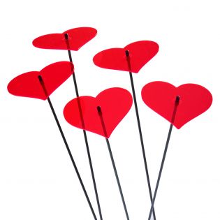 5x große Sonnenfänger SunCatcher Garten Dekoration H75cm Ø15cm  Hearts, rot